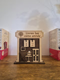 Compteur de livres "LISEUR" - Décoration bois artisanale faite main - Canca Créations