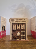 Compteur de livres "DEVOREUR" - Décoration bois artisanale faite main - Canca Créations