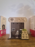 Compteur de livres "DEVOREUR" - Décoration bois artisanale faite main - Canca Créations