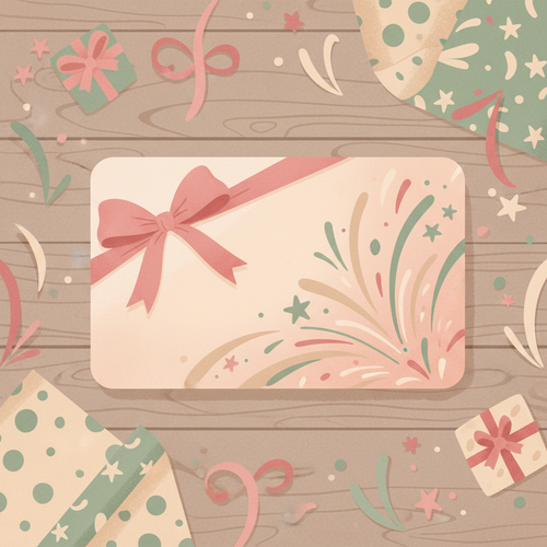 Tableau élégant pour créatrices, visualisation des commandes annuelles avec plaques changeables, motifs cadeaux sur fond bois.