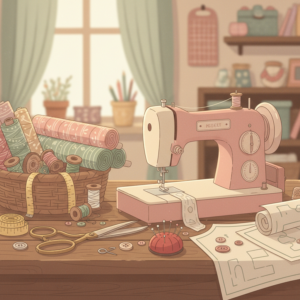 Scène de couture créative
